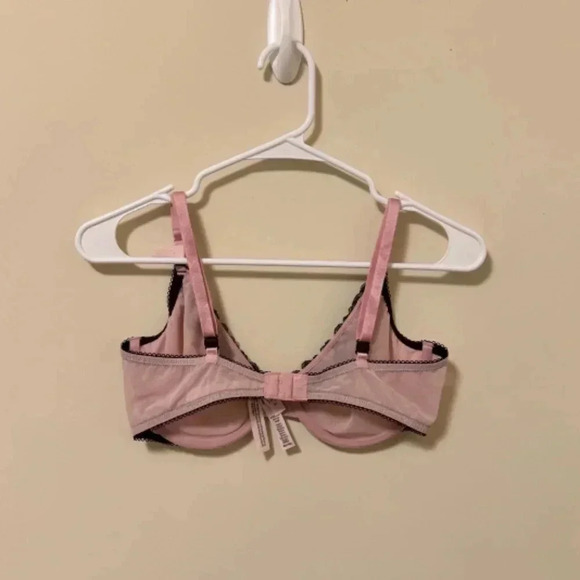 NWOT VICTORIA'S SECRET Tease Unlined Demi Bra- Chalk Rose- Size 36D - Mesh/Lace - Picture 5 of 8